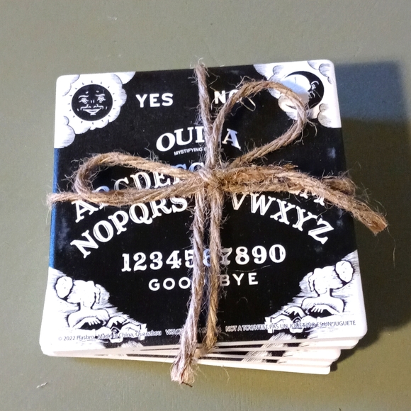 OUIJA Board Clay Coasters Halloween Entertaining Metaphysical Superstition NEW - Picture 4 of 5